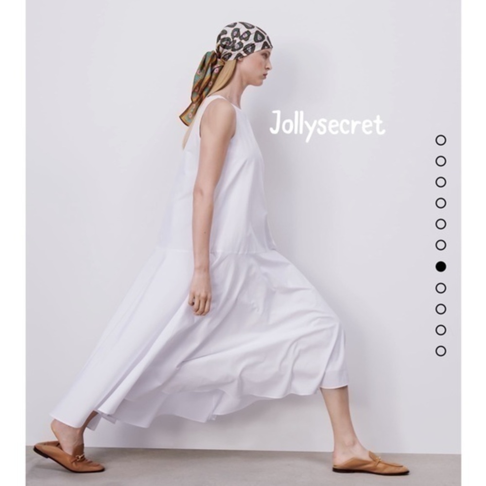 NEW Zara voluminous poplin white dress